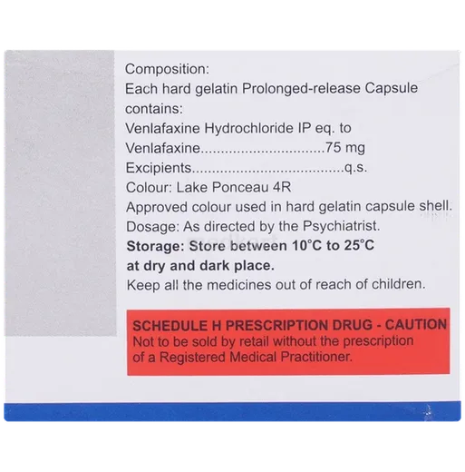 venla xr 75mg capsule 10's